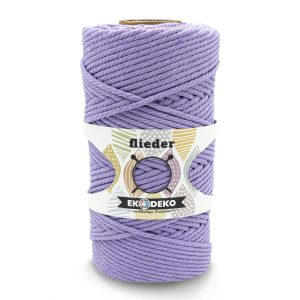 Makramee Garn 4mmx100m Flieder – Weiches Baumwollgarn für DIY & Deko