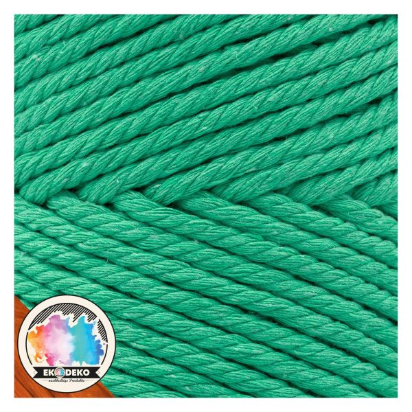 Makramee Garn 3mmx100m Grün – Weiches Baumwollgarn für DIY & Deko – Bild 4