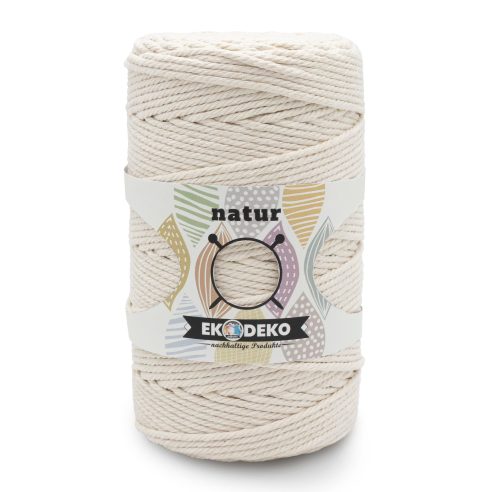 Makramee Garn Natur 3mm 300 & 600m