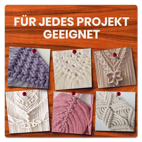 Makramee Garn 3mmx100m Grün – Weiches Baumwollgarn für DIY & Deko – Bild 6
